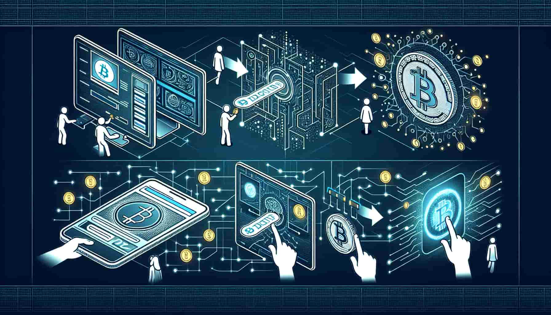 Stapsgewijze illustratie van het kopen van crypto